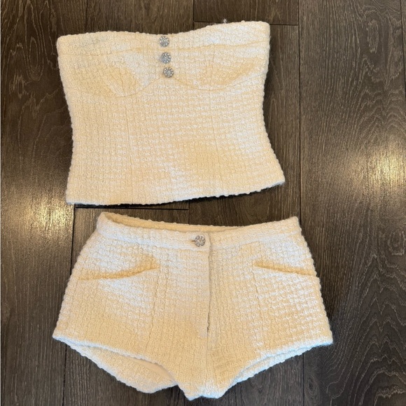 Lovers + Friends Tops - Lovers + Friends Cream Crop Top Set